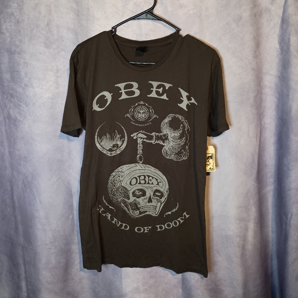 Obey‎ NWT Hand Of Doom Skull Graphic Tee